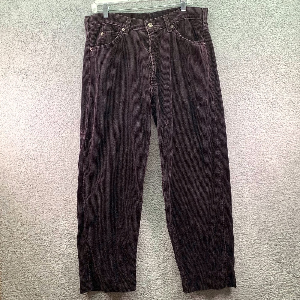 Levis 565 Corduroy Pants Womens /Mens Size 33x32 Loose Fit Wide Leg Purple Jeans